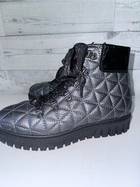 Ron White Tiffany Quilted Metallic Winter Boots Weatherproof - Size 37 US 6.5